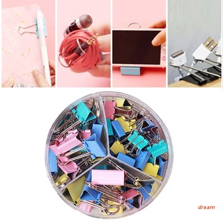 dream 82pcs binder clips abrazadera de papel colorido cola larga carpeta clip pequeño/mediano/grande