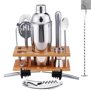 juego de 14 piezas de coctelera boston shaker mezclador de acero inoxidable para hacer bebidas, kit de herramientas para uso en casa, bar