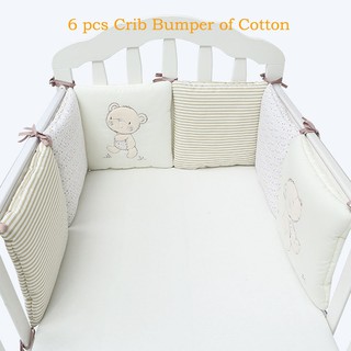 Protector de cama para cuna de bebé, algodón, cuna, ropa de cama, 6 piezas (4)