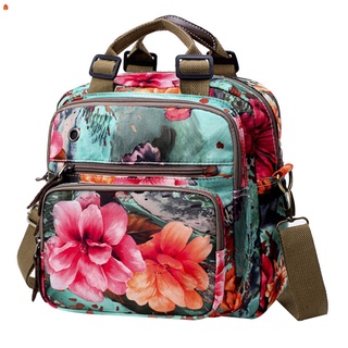 Women Floral Diaper Bag Mommy Backpack Multifunction Crossbody Shoulder Bag
