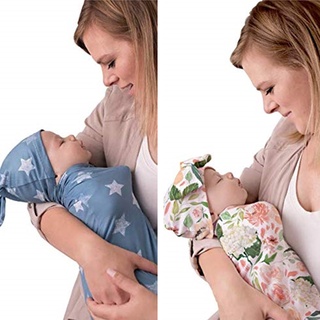ledmarket 2 unids/Set bebé pañales manta rayas patrón fotografía Prop elástico recién nacido recepción manta con sombrero para accesorios de bebé (2)