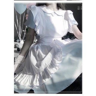 Traje de sirvienta encantador japonés delantal vestidos de Lolita traje de Halloween Cosplay disfraz de sirvienta uniforme tentación Sexy vestido de sirvienta ropa (4)