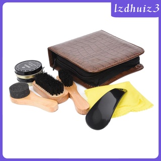 Cepillos de limpieza de zapatos herramientas de pulido Kit de arranque de tacón alto brillo cuidado caso de cuero