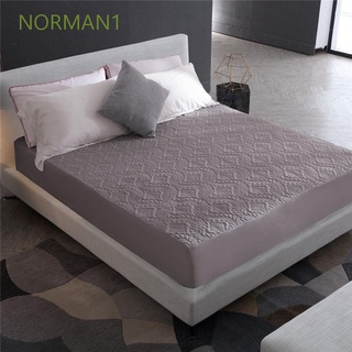 norman1 funda de colchón suave transpirable almohadilla protectora ajustable impermeable color sólido hoja estilo multitamaño protector hogar textil