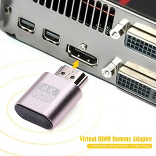 Electronic product 4K UHD HDMI-compatible DDC EDID Dummy Plug Headless Ghost Display Emulator (Gold)