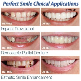 SW 2 piezas de silicona simulación superior inferior dientes dentadura blanqueamiento falso cubierta dental (7)