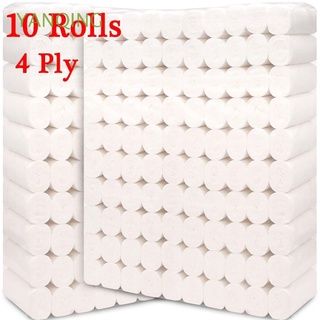 YANQING 10 Rolls Toilet Paper White Paper Towel Toilet Tissue Multifold Household Cleaning Comfortable 4 Ply Soft Bathroom Towel