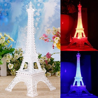 Gz luz de torre Eiffel colorida luz de noche regalo de cumpleaños lámpara de botón decorativa (1)