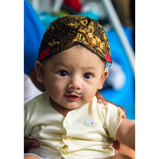 Blangkon Jogja Solo bebé y niño único tradicional Material liso disfraz