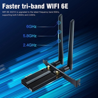 Wi-Fi 6E AX210 PCIe WiFi tarjeta Bluetooth 5.2 con disipador de calor 5400Mbps (4)