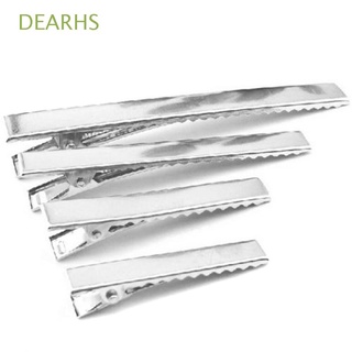 dearhs 10pcs hot sell horquilla única plana clips de pelo plata diy arcos punta metal