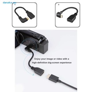 danaka Mini Cable De Extensión compatible HDMI Con Adaptador De 90 Grados De Ángulo Recto Tipo Para TV