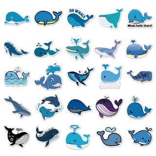 Pegatinas de grafiti de ballena dibujos animados Vida Marina pegatinas para niños DIY monopatín agua taza equipaje pegat (3)
