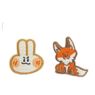 2021 Nuevo conejo Fox Bordado Etiquetas de bordado DIY Bolsa Paño Paño Ropa Decoración Autoadhesivo Patch Stitching Flower (5)