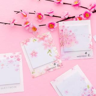 Pegatinas de flores de cerezo papelería notas adhesivas pequeñas notas frescas (4)