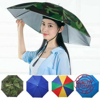 1pcs sombrero de gran tamaño paraguas sombrero sombrero paraguas sombrero paraguas montado en la cabeza paraguas agricultura b4j4