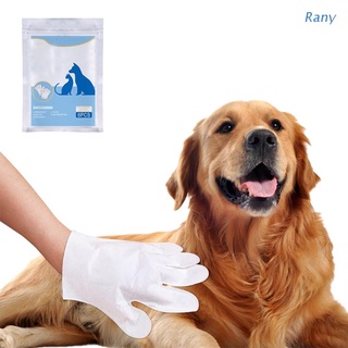 rany no rinse pet toallitas para mascotas baño perro aseo gato lavado 5-fingers guantes diseño simple de usar 6 piezas portátil