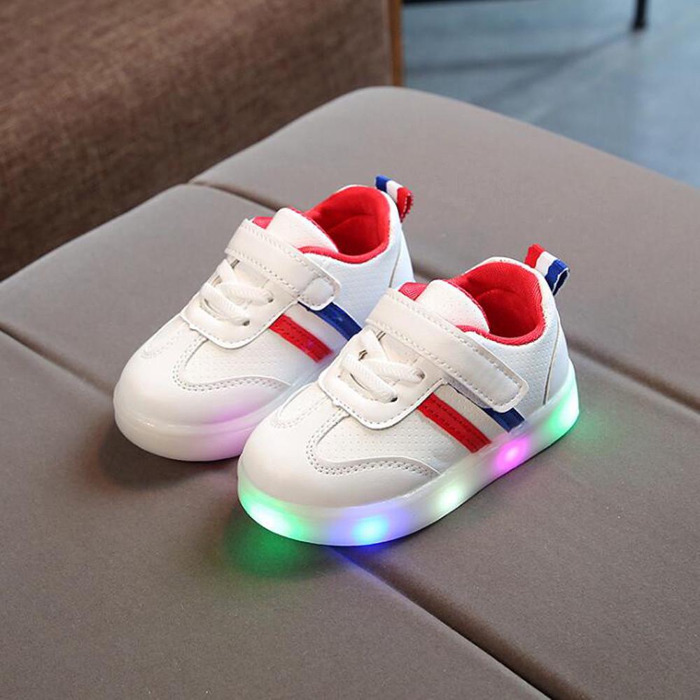 zapatos de rayas para niños/tenis luminosos con luz led (7)