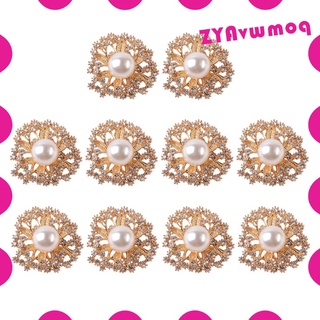 10 unids/set plata perla rhinestone adornos glitter diy botones flor diadema boda velo decoración hecha a mano