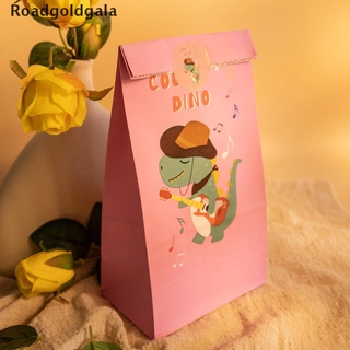roadgoldgala 24sets dinosaurio de dibujos animados bolsa de regalo lindo dino fiesta de cumpleaños favor bolsa de caramelo bolsas wdga (2)