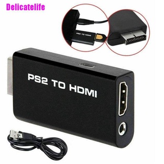 [Delicatelife] Adaptador convertidor de Video PS2 a HDMI con salida de Audio mm para Monitor HDTV US