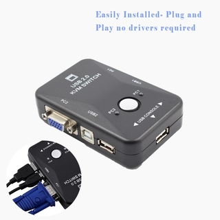[PALARNA] KVM Switch Box 2 Port USB 2.0 Adapter Control up to 2 Computers 2 VGA USB Cables (5)