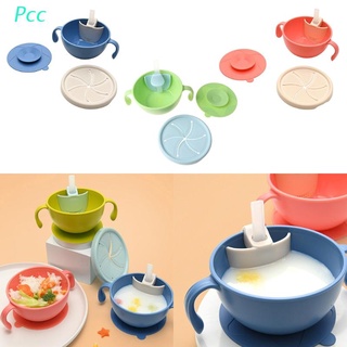 pcc baby sucker bowl antideslizante silicona alimentación platos de alimentos plato con paja