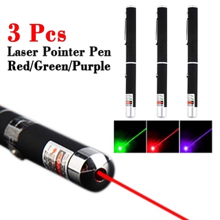 3pcs Laser Pointer Pen Set Teaching Guide Light Beam Light Green Purple Red ☆whywellvipMall