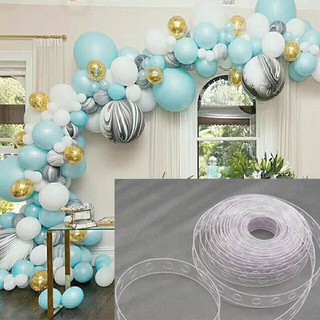 Cinta transparente de cadena de globos de 5 m para conectar tira de boda cumpleaños globo herramienta de fijación