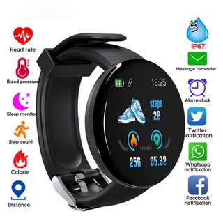 D18S reloj inteligente redondo presión arterial Monitor de frecuencia cardíaca hombres Fitness Tracker SmartWatch Android IOS mujeres moda reloj electrón ^^ (1)