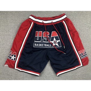 Bolsillos Disponibles NBA USA Dream Team one big logo Michael Jordan Azul Marino retro Temporada Baloncesto Pantalones Cortos