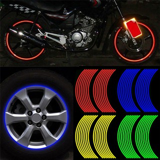 16 pzs calcomanía de rueda tiras reflectantes cinta adhesiva para motocicleta llanta coche (1)