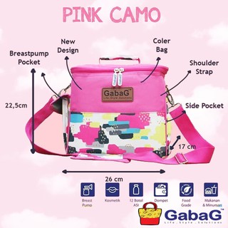 Gabag Cooler Bag Sling Series/rosa Camo bolsa de leche materna/bolsa enfriadora de leche materna/Gel de hielo gratis