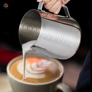 jarra de espuma de leche de café espesar acero inoxidable latte art jarra con escala