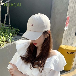 HUACAI Casual Sombrero para el sol Ajustable Gorras deportivas Gorra de béisbol femenina Salvaje De moda coreano Carta Sencillo Hip hop Bordado/Multicolor
