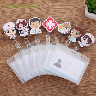 WILLOWDIRT Office Supplies Nurse Doctor Business Card Name Card Holder ID Badge Holder Badge Holder Clip Card Holder Clip Aluminum ID Card Cartoon Work Card Retractable Badge