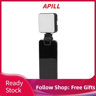 Apill 6W regulable LED portátil luz de relleno 2500K‐6500K ordenador conferencia lámpara de vídeo con Clip