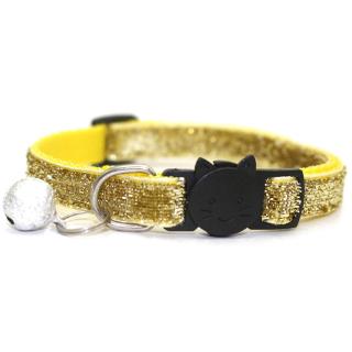 Yonglinhaod lindo Collar de lentejuelas de seguridad personalizada con campana para gato gatito JcILs (7)