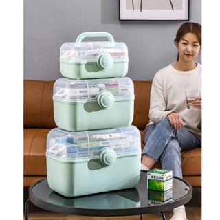 Kit de primeros auxilios portátil caja de almacenamiento de 3 niveles de plástico de alta capacidad de la familia Kit de emergencia caja organizador con mango de medicina pecho (3)