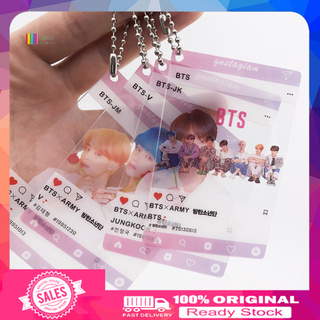 Cor^ 1Pc Kpop BTS Transparent Hanging Photo Photocard Cards Fans Souvenir Bag Decor