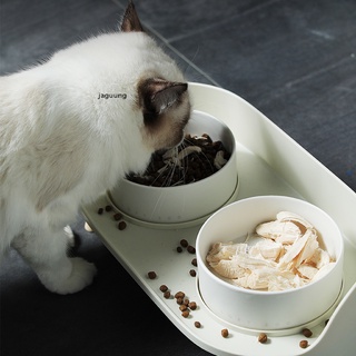 jaguung - cuencos elevados para alimentos para gatos, cerámica doble elevada, cuencos de agua para perros, gatos, mesa mx