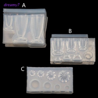 dreamy7 DIY 3D Glass Bottle Resin Mold Goblet Cup Simulated Food Mini Cake Silicone Mold
