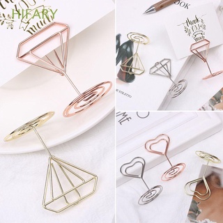 HIFARY 1/5PCS Fashion Clamps Stand Romantic Photos Clips Place Card Paper Clamp Mini Metallic Heart Shape Desktop Decoration Wedding Supplies Table Numbers Holder/Multicolor