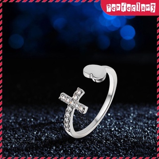anillos de cruz corazón en forma de amor anillos de apertura disfraz joyería regalo para mujeres