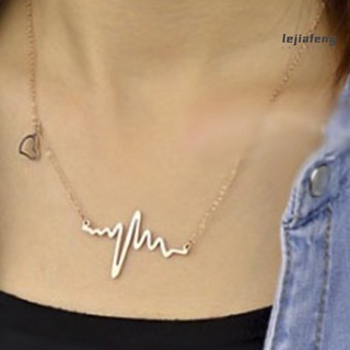 Collar lejiafeng con diseño de ritmo cardiaco/collar de aleación con forma de corazón/joyería para regalos (1)