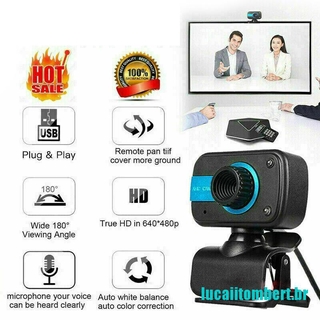 () cámara web hd para pc/laptop/escritorio/video cam/micrófono
