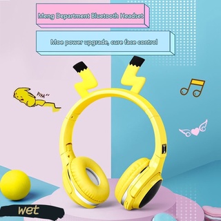 Auriculares Bluetooth Pikachu Anime De Dibujos Animados Inalámbricos Niña Estudiante Mojados (1)