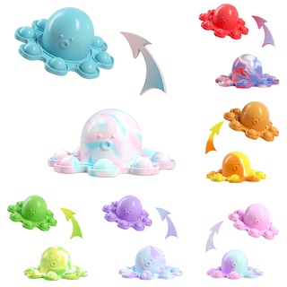 arco iris reversible pulpo pop it fidget juguetes alivio del estrés empuje burbuja juguete