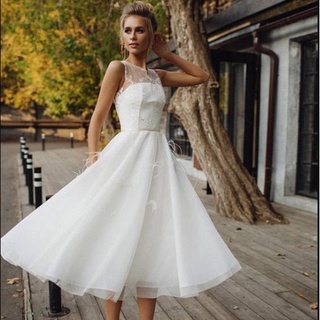 Novia de boda elegante vestido de encaje blanco vestido de fiesta de noche de las mujeres sin respaldo vestido de bola Maxi vestido