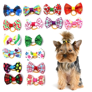 20PCS Fashion Pet Small Dog Hair Bows Rubber Bands Puppy Cat Grooming Accessory Set